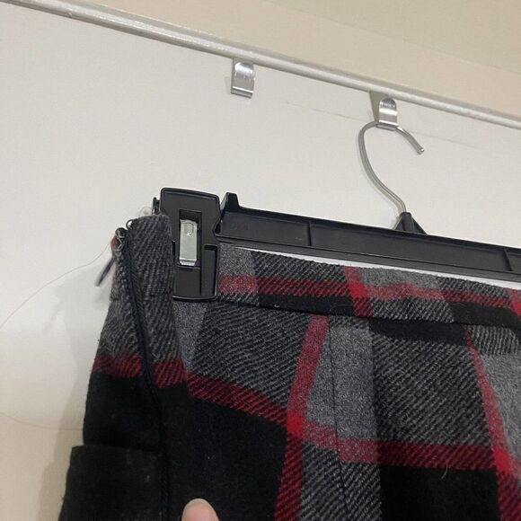 JUST CAVALLI Gray Plaid Wool blend High waist Flare leg Knit pants size 44 - Picture 4 of 6